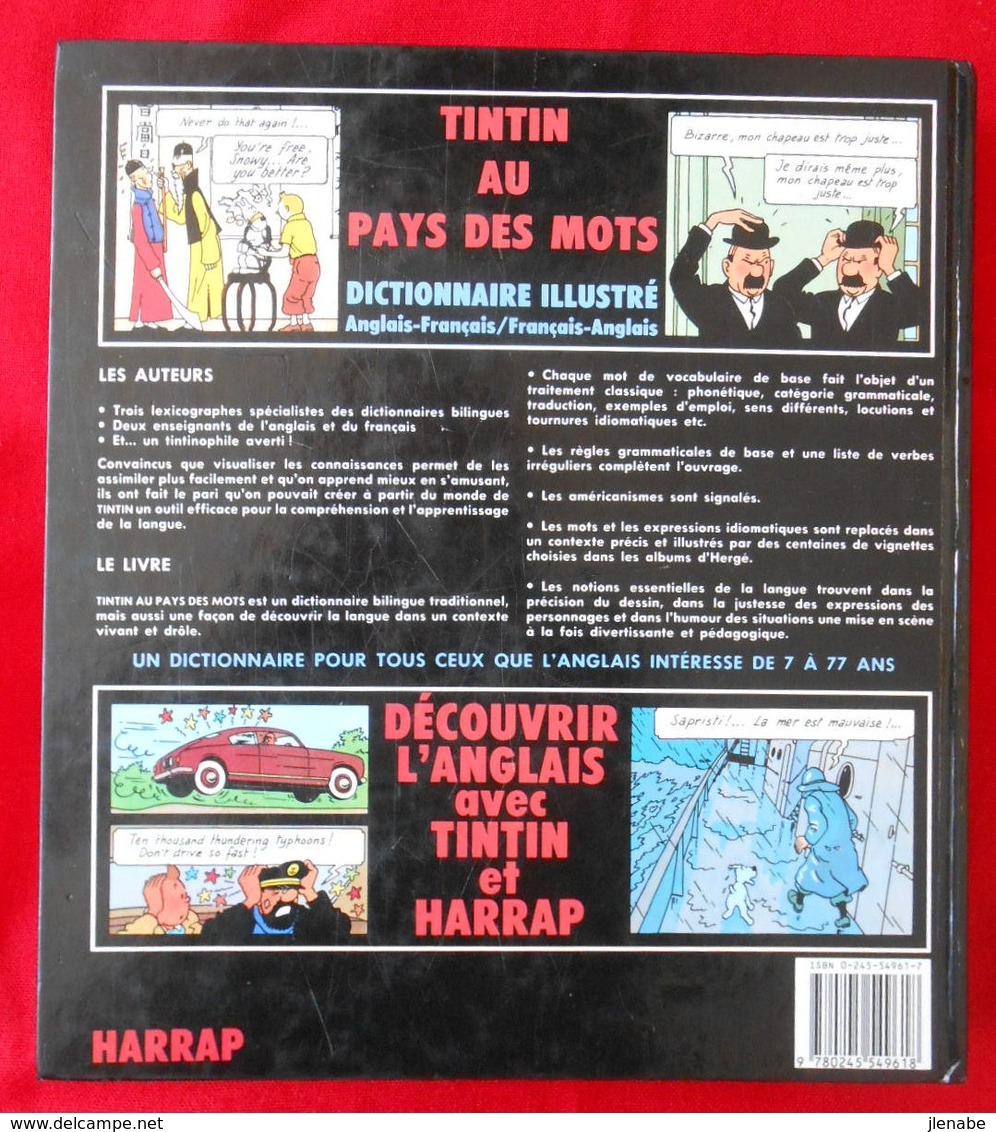 Dictionnaire Harrap's Anglais Français Anglais Tintin Au Pays Des Mots - Autres & Non Classés