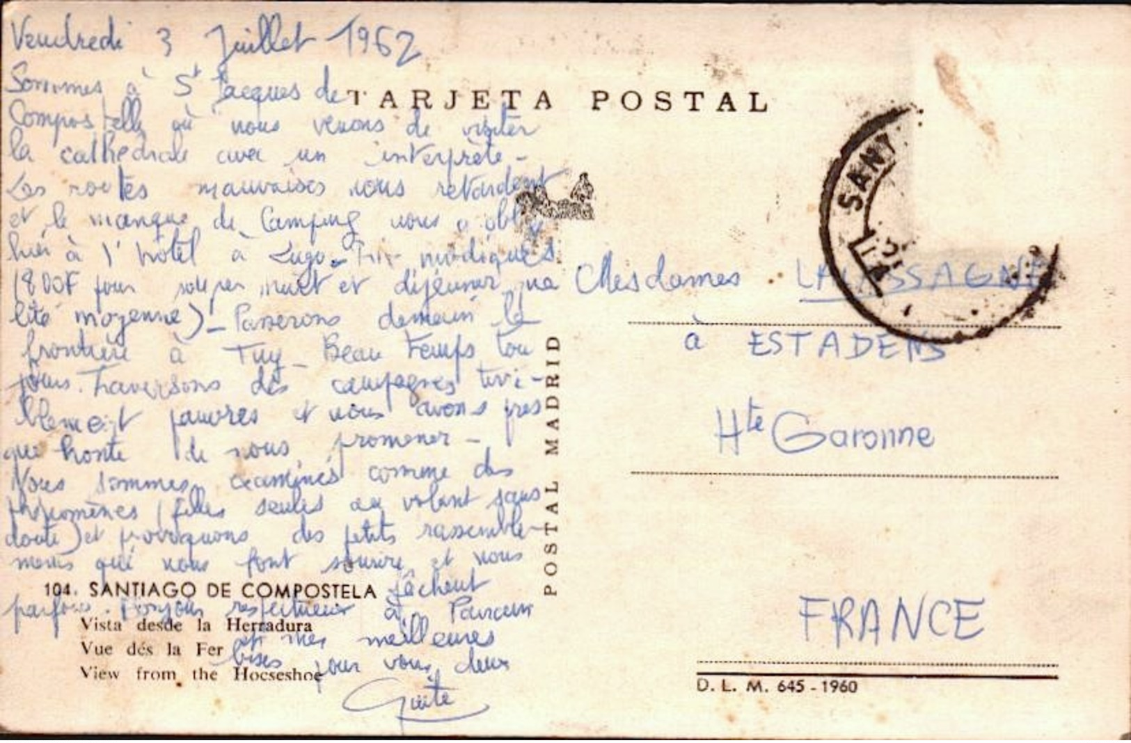 Espagne -  Santiago De Compostela  - Vue Des La Fer - 1962 - SC72-3 -  R/v - Autres & Non Classés