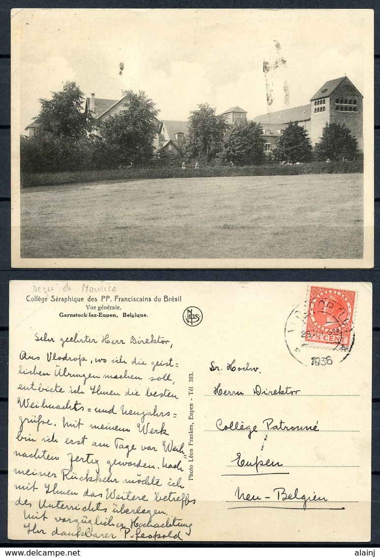 CP   Eupen   ---   Garnstock  --  Collège Séraphique Des PP Franciscains Du Brésil  --  1936 - Eupen