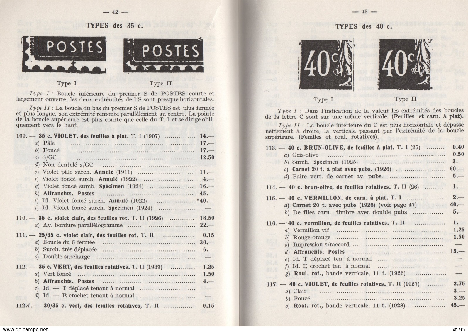 Catalogue Specialise - Timbres Types - 1970 - 120 Pages - Frais De Port 2€ - Philatélie Et Histoire Postale