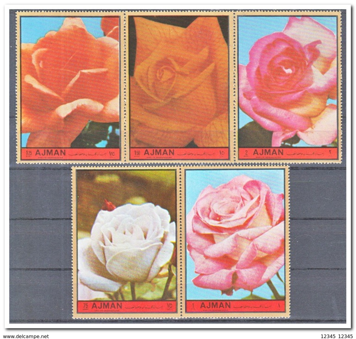 Ajman 1972, Postfris MNH, Flowers, Roses - Ajman