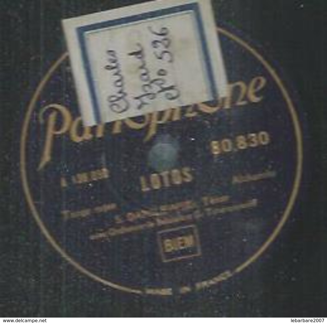 78 Tours - S. DANILEWSKI  - PARLOPHONE 80830  " LOTOS " + " CHAGRIN D'AMOUR " - 78 T - Disques Pour Gramophone