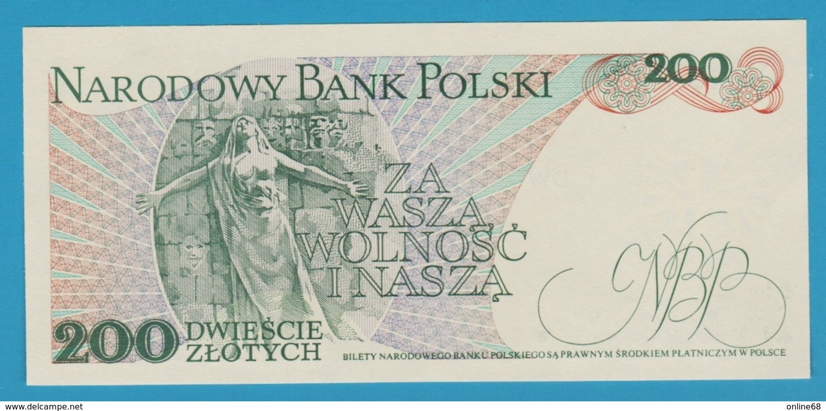 POLAND 200 ZLOTY 01/12/1988 Serial# EL3186309 P# 144c - Polonia