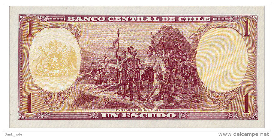 CHILE 1 ESCUDO ND(1964) O Pick 136 Unc - Chile