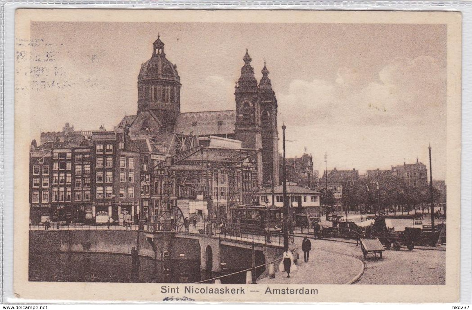 Amsterdam Sint  Nicolaaskerk Tram Levendig # 1920    1650 - Amsterdam
