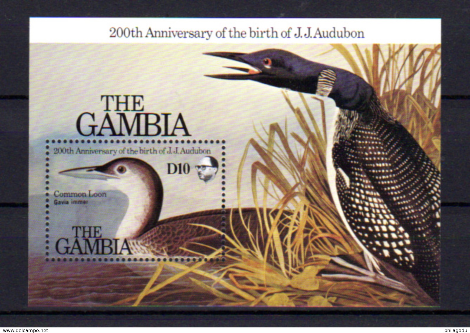 1985   Gambie, Ornithologue Audubon, Canard,Yv.  Bf 14**, Cote 12 €, - Ducks