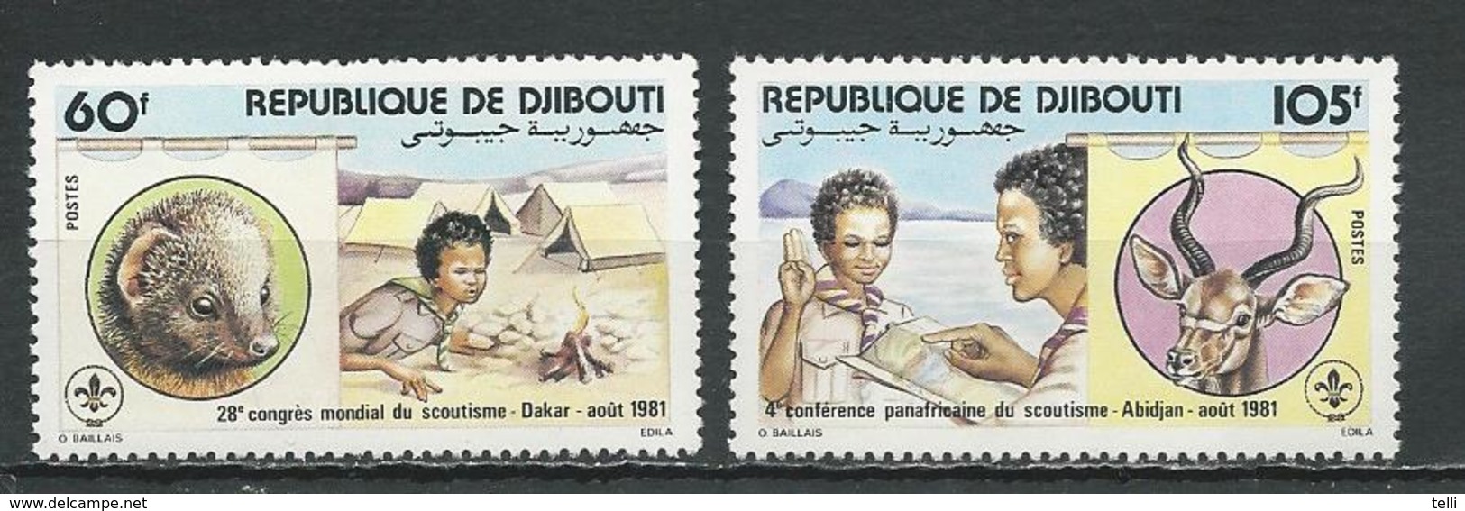 DJIBOUTI Scott533-534 Yvert 539-540 (2) ** Cote 6,50 $ 1981 - Djibouti (1977-...)