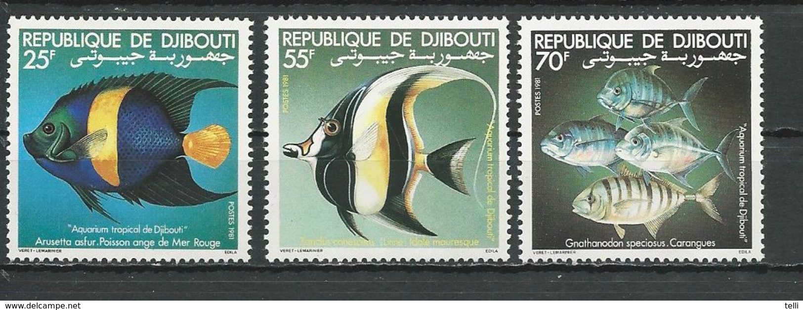 DJIBOUTI Scott 521-523 Yvert 527-529 (3) ** Cote 5,50 $ 1981 - Djibouti (1977-...)