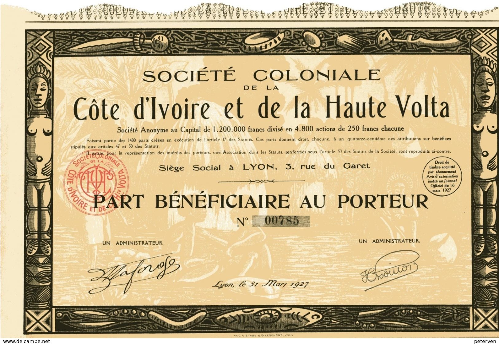 Société Coloniale De La CÔTE D'IVOIRE Et De La HAUTE VOLTA - Agriculture