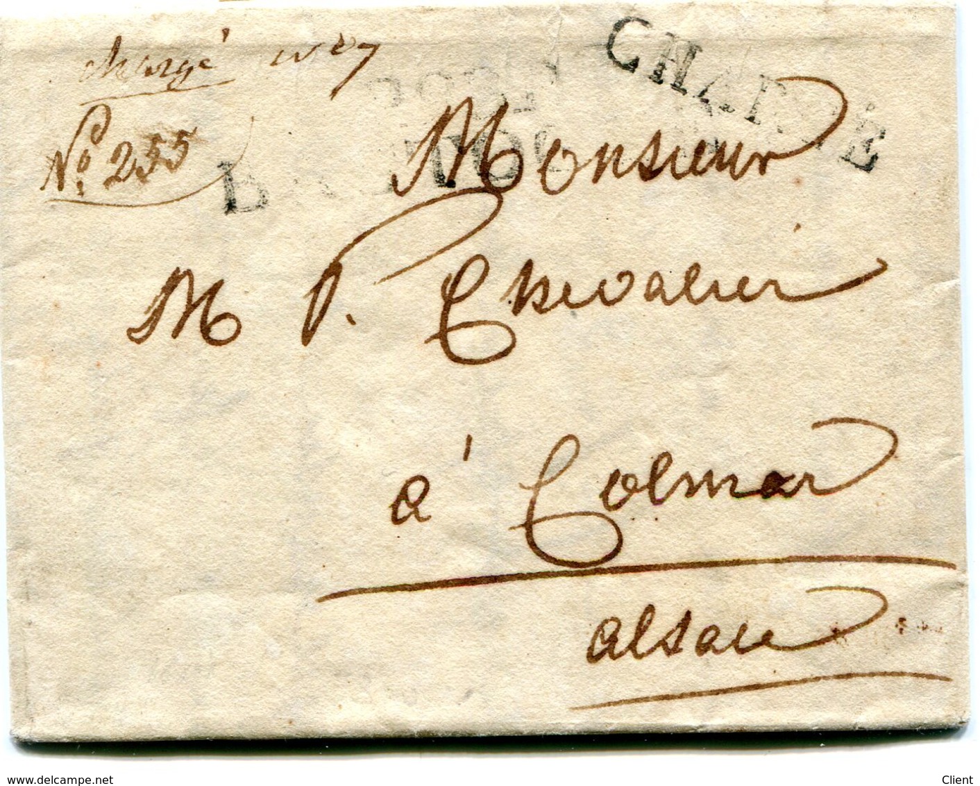 Luxembourg - Lettre Préphilatélie De Wiltz Via BASTOGNE P98P CHARGE Vers COLMAR 1814 - ...-1852 Préphilatélie