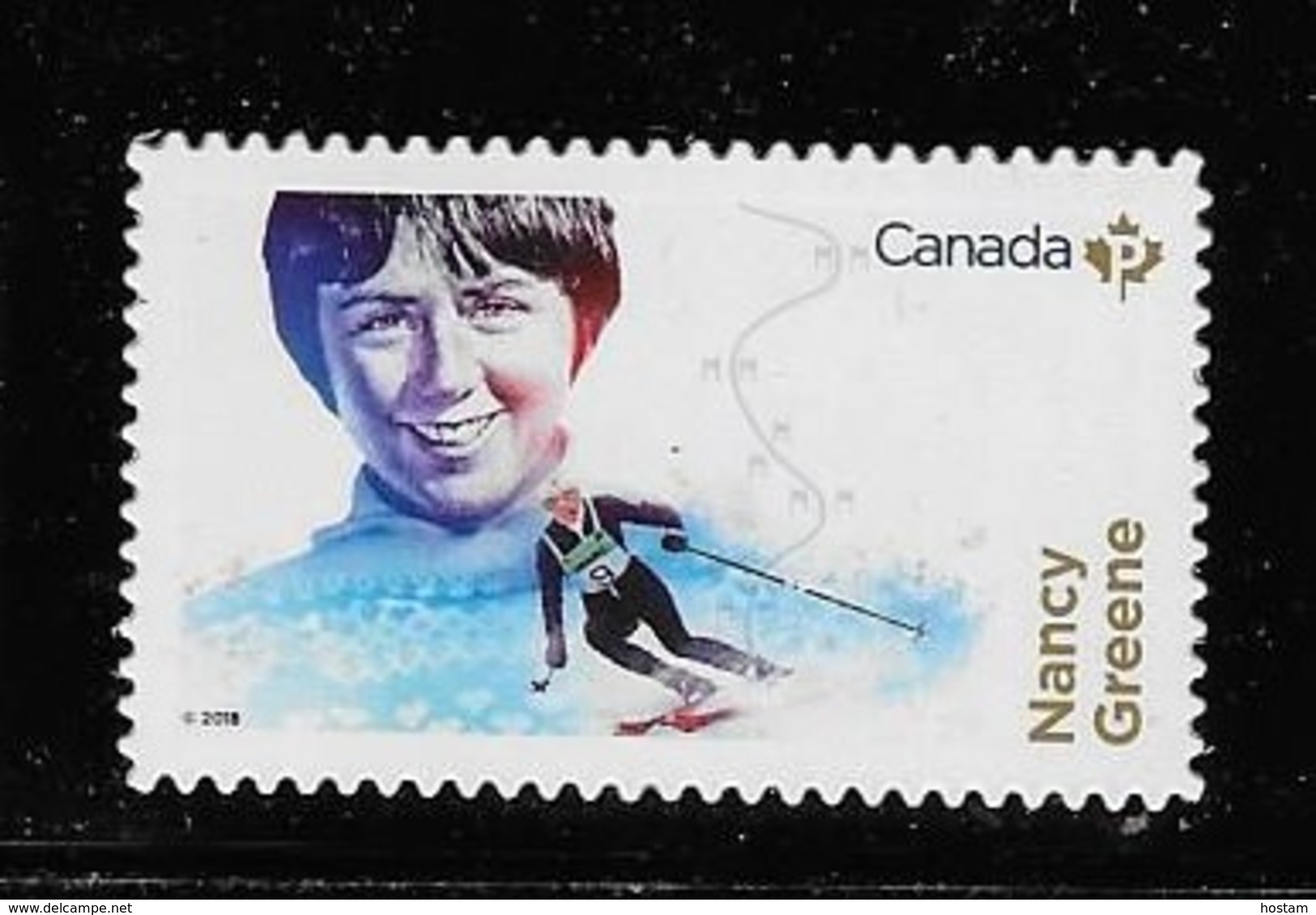 CANADA, 2018 WOMENS IN SPORT:  NANCY GREENE Alpine Skier Single, DIE CUT - Timbres Seuls