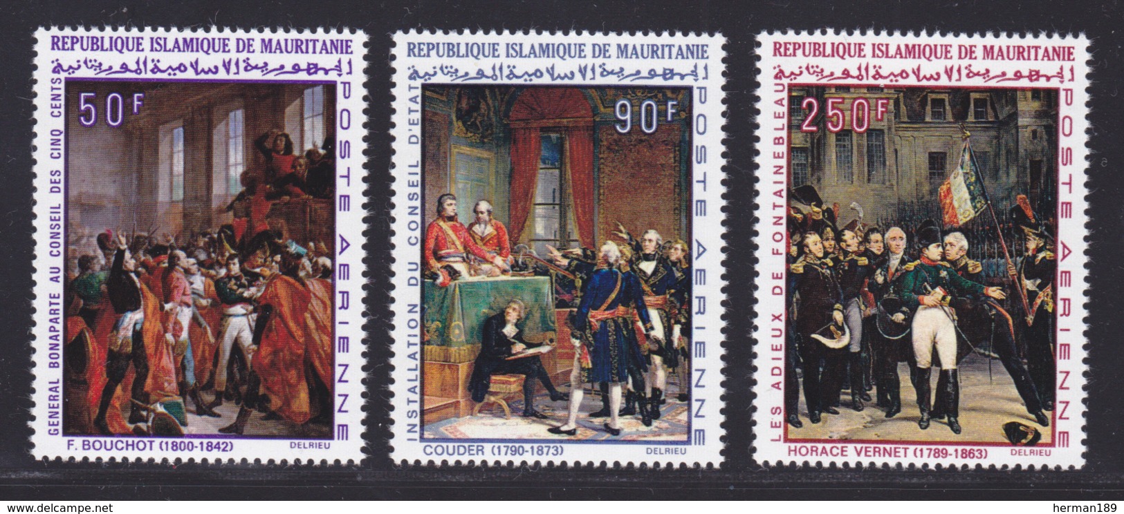 MAURITANIE AERIENS N°   85 à 87 ** MNH Neufs Sans Charnière, TB (D6852) Napoléon 1er, Bonaparte, Tableaux - Mauritanie (1960-...)