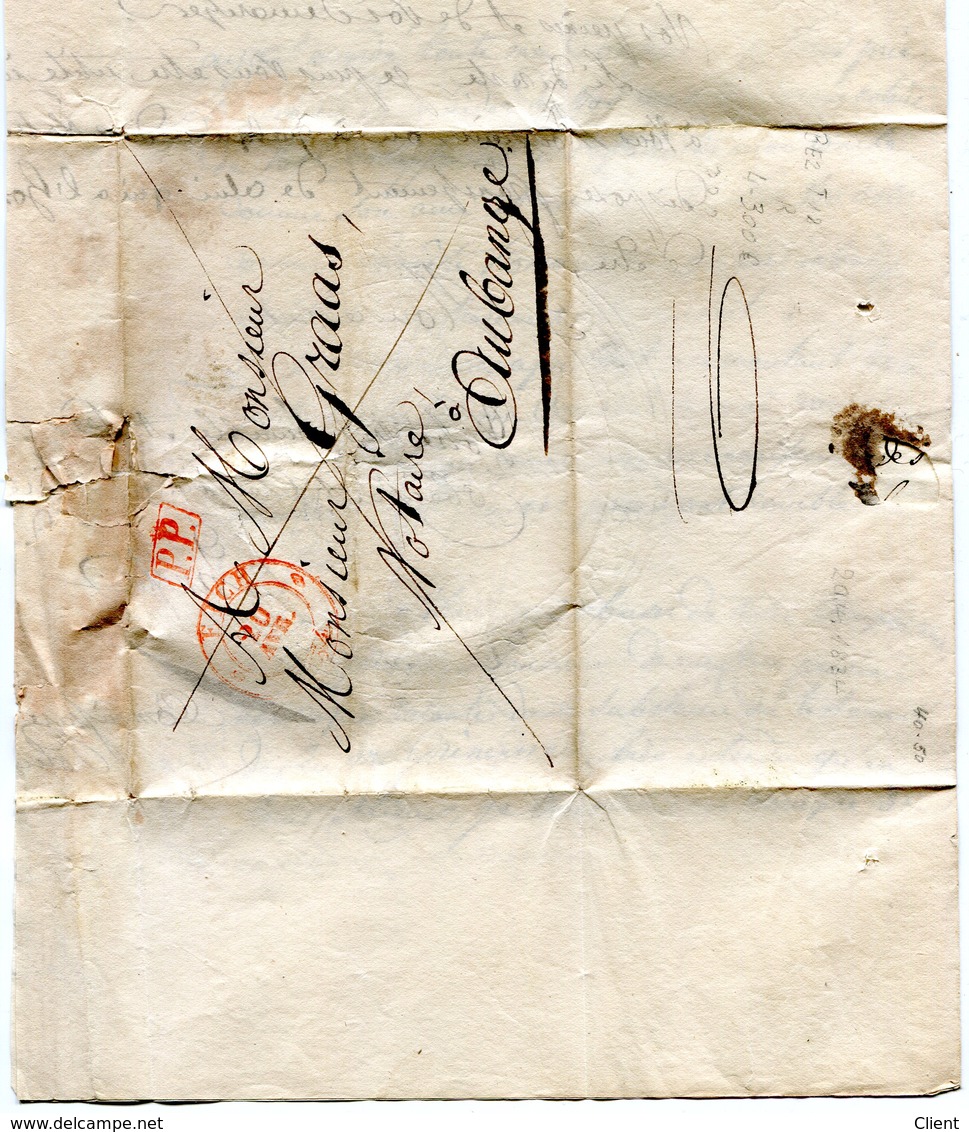 Luxembourg - Lettre Préphilatélie De LUXEMBOURG EICH P.P. 1834 Vers AUBANGE - ...-1852 Préphilatélie