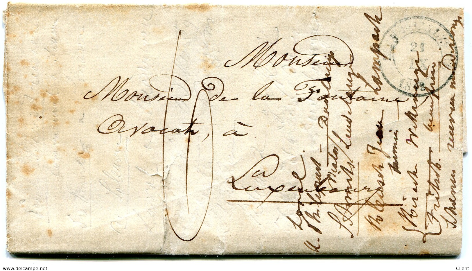 Luxembourg - Lettre Préphilatélie ESCH/ALZETTE Vers LUXEMBOURG 1848 - ...-1852 Préphilatélie