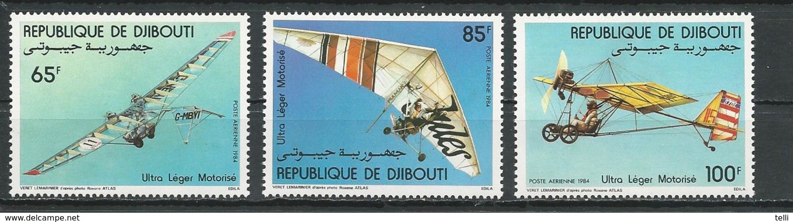 DJIBOUTI Scott C193-C195 Yvert PA197-PA199 (3) ** Cote 5,00 $ 1984 - Djibouti (1977-...)