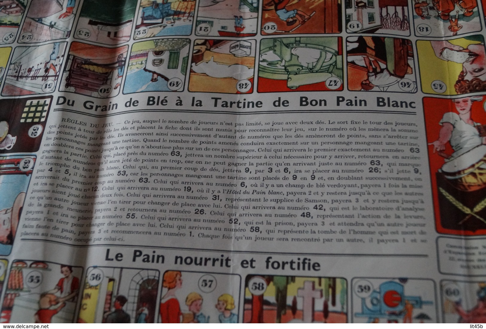 RARE Ancien Jeu De L'oie ,originale En Très Bel état De Collection,Publicitaire Pour Le Pain,45 Cm./30 Cm. - Autres & Non Classés