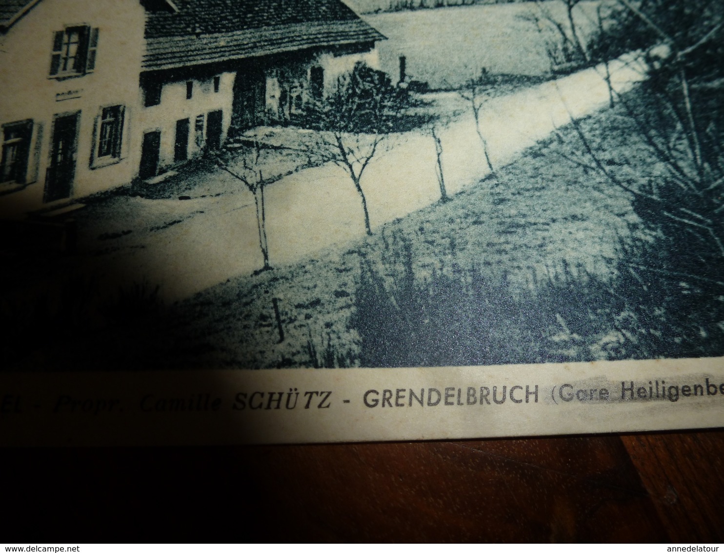 CPA Publicitaire RESTAURANT Neuhiesel, Propriétaire Camille Schütz - GRENDELBRUCH (Gare Heiligenberg) - Restaurants