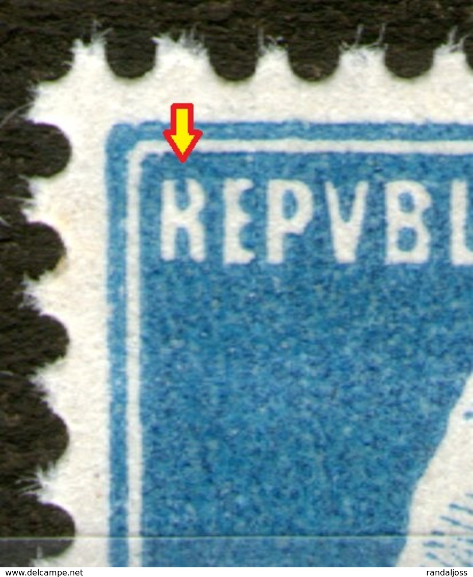 2 N°176*_1 "R" Coupé_papier Jaune Papier Blanc_1 Plus Grand - 1922-26 Pasteur