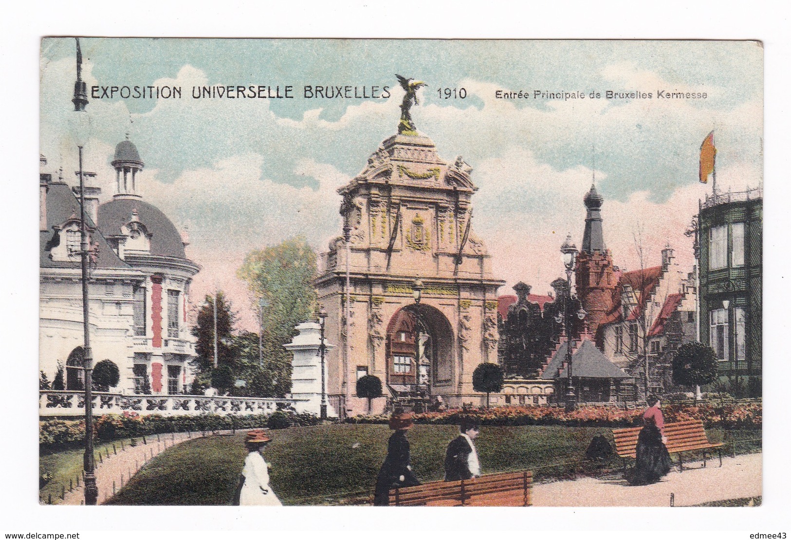 Jolie CPA Belgique, Bruxelles, Exposition Universelle 1910. Entrée Principale De Bruxelles Kermesse. A Voyagé En 1914 - Expositions Universelles