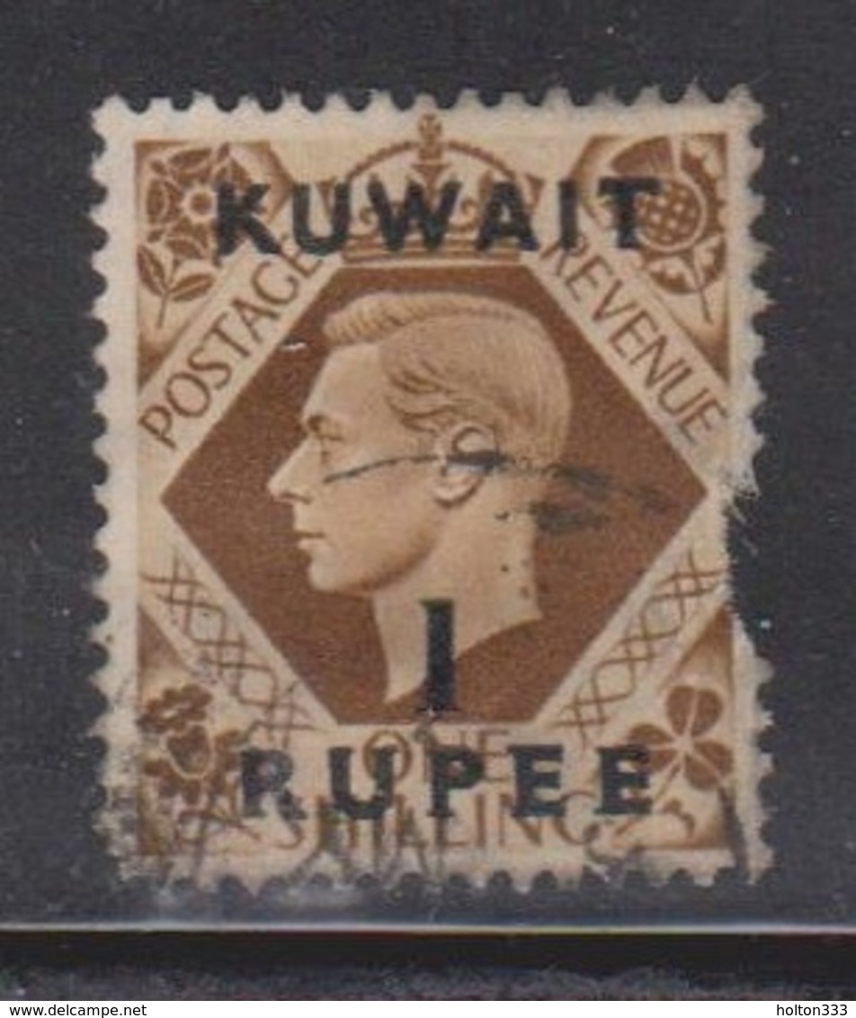 KUWAIT Scott # 79 Used - GB Stamp Overprinted - Damaged At Right Side - Kuwait