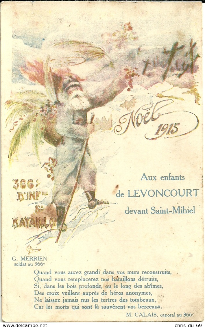 Aux Enfants De Levoncourt Devant Saint Mihiel Noel 1915 - Personnages