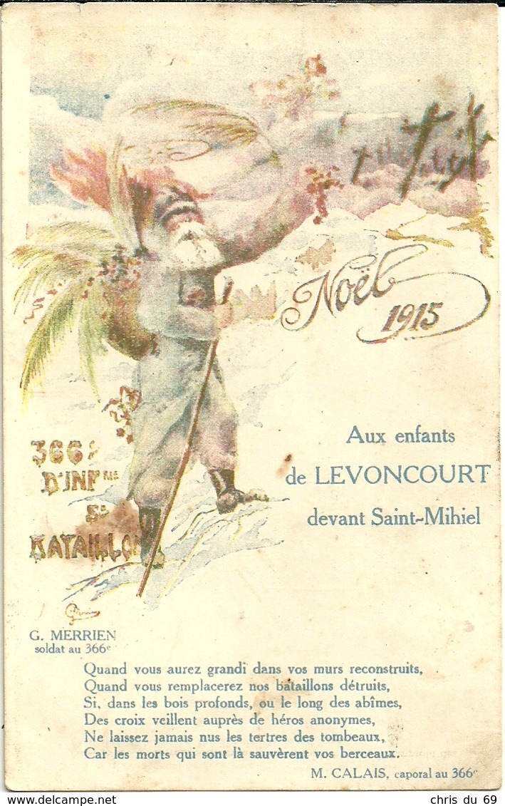 Aux Enfants De Levoncourt Devant Saint Mihiel Noel 1915 - Characters