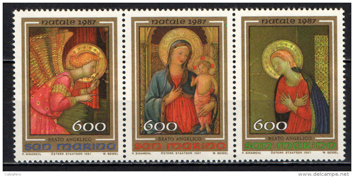 SAN MARINO - 1987 - NATALE: "PALA DELL'ANNUNCIAZIONE" - OPERA DI FRA GIOVANNI DA FIESOLE "BEATO ANGELICO" - MNH - Nuevos