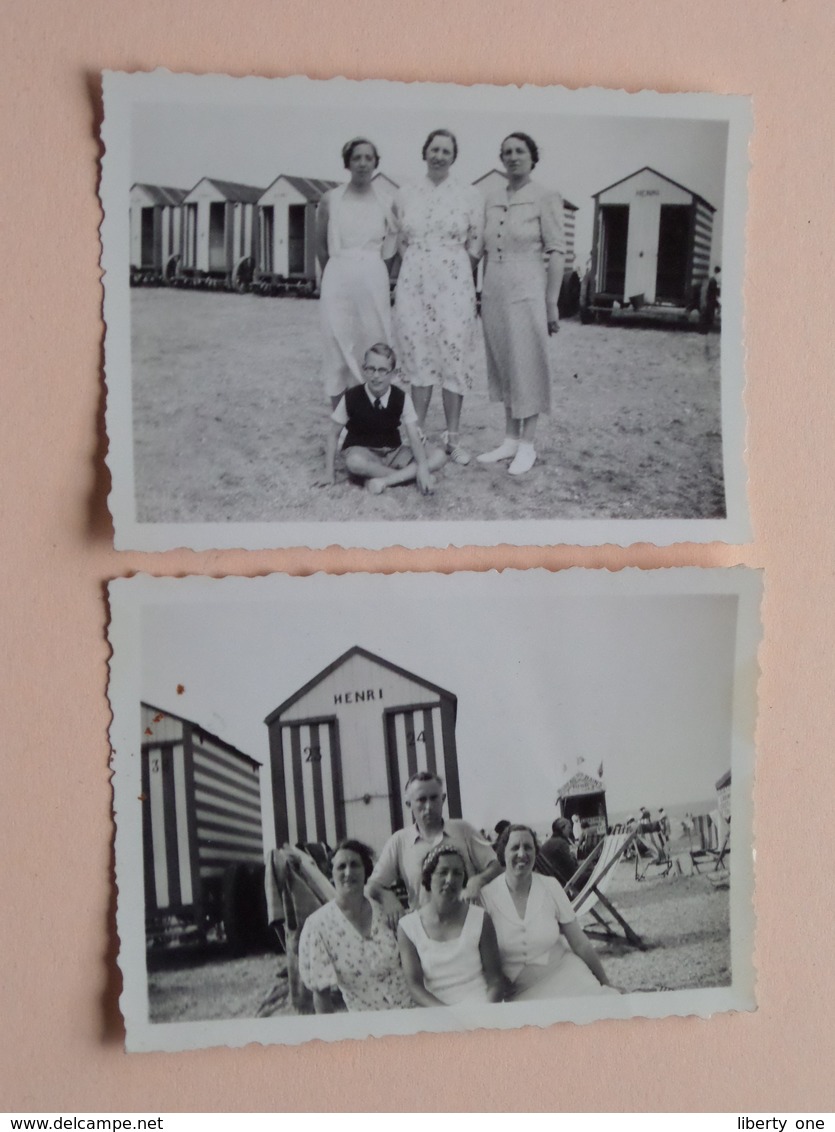 Lotje Foto's Van Aan De KUST / ZEE / STRAND ( ID : Cabine HENRI & Royal Yacht Club ) +/- 1938 & 1955 ! - Personnes Anonymes