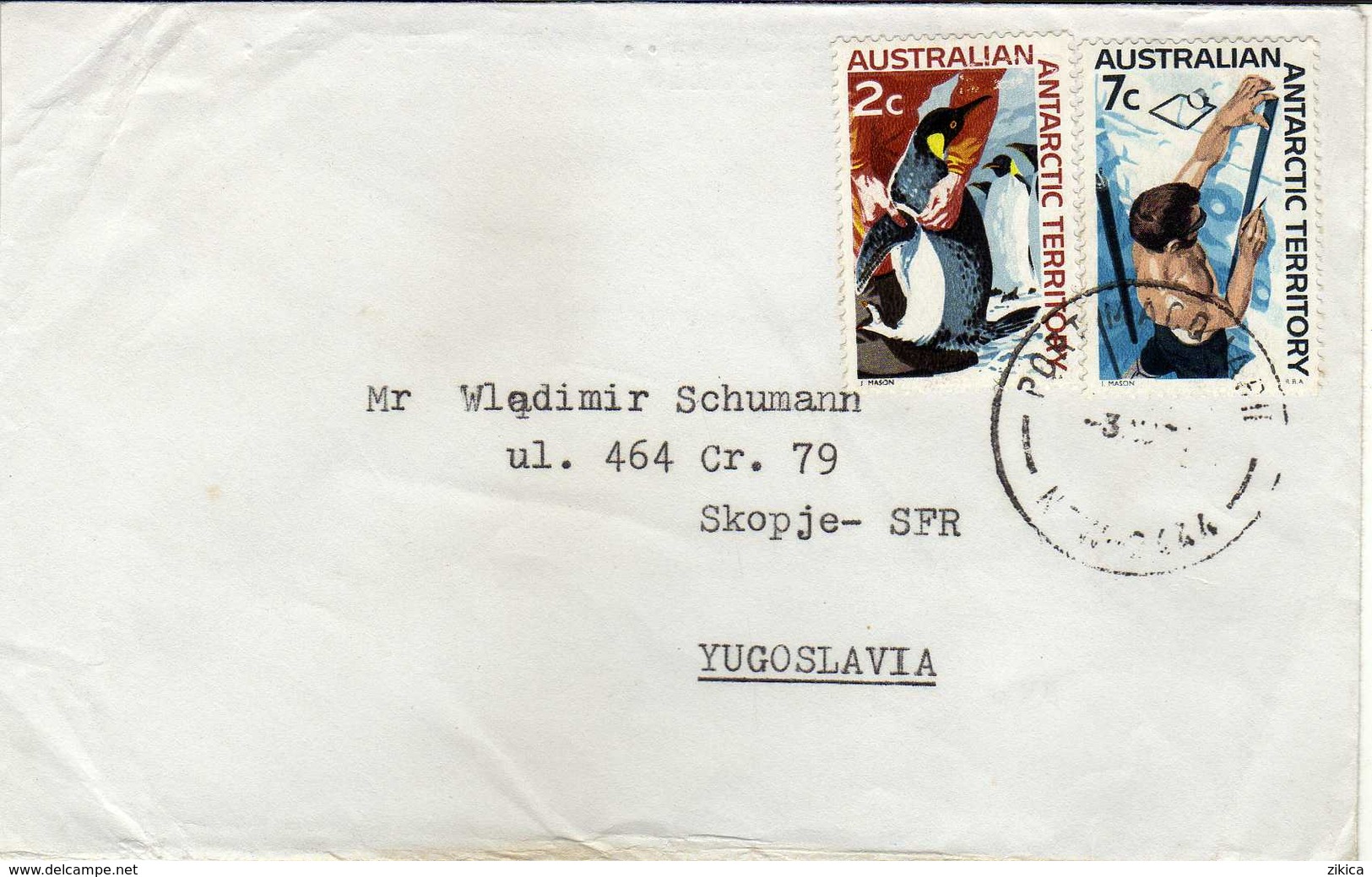 Antarctica - Australian Antarctic Territory (AAT) Via Yugoslavia,Macedonia - Nice Stamps - Marine Life/Penguins - Storia Postale