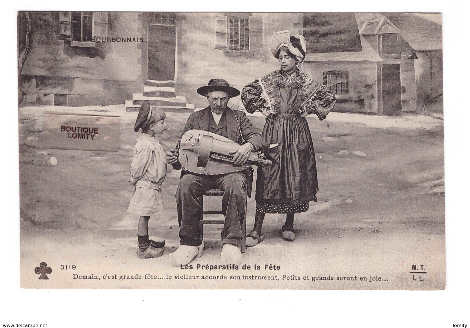 03 Le Bourbonnais Les Préparatifs De La Fete Vielleur Accorde Instrument Folklore Costume Joueur Vielle Musique Musicien - Autres & Non Classés