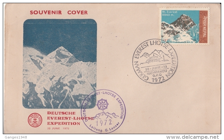Nepal  1972  Deutsche Everest Lhotse Expedition Climbing  Cover  #   10284   D  Inde Indien - Escalade