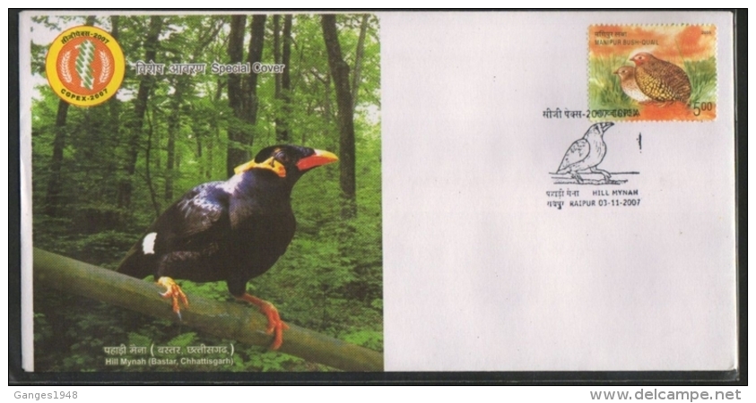 India  2007  Birds  Hill Mynah  Cover   #   10220   D  Inde Indien - Songbirds & Tree Dwellers