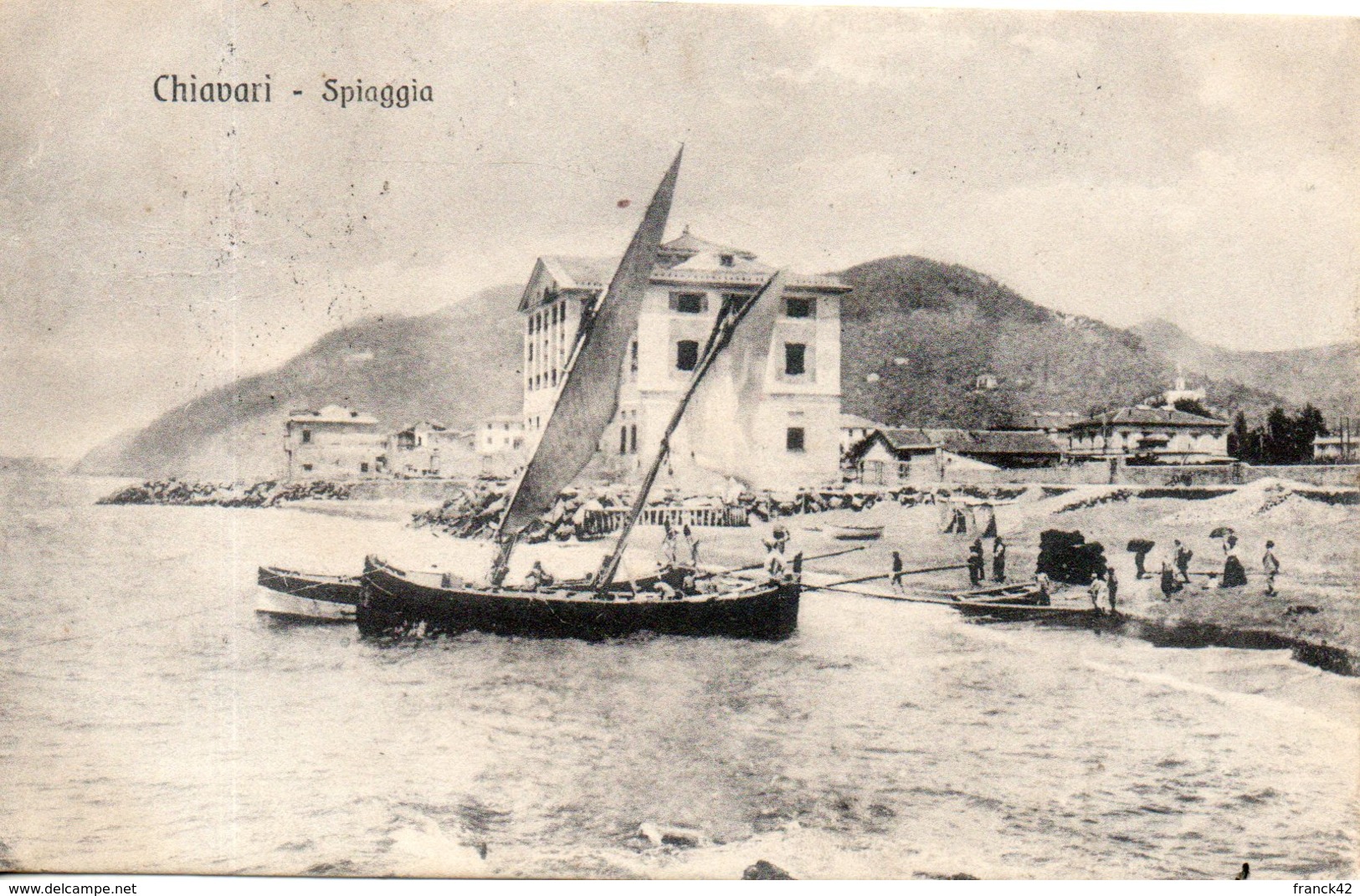 Italie. Chiavari. Spiaggia. Timbre Arraché - Autres & Non Classés