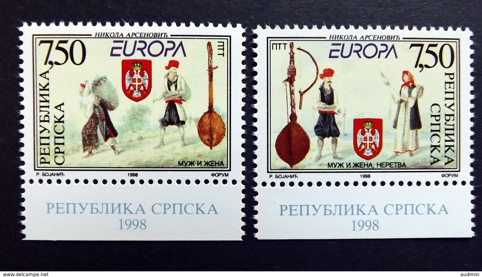 Bosnien Und Herzegowina Serbische 105/6 **/mnh, EUROPA/CEPT 1998, Nationale Feste Und Feiertage - Bosnia And Herzegovina