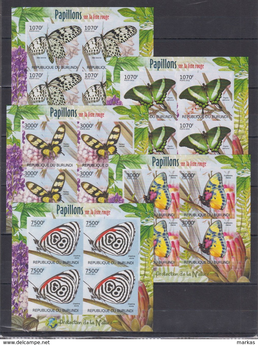 L69. MNH Burundi Nature Animals Insects Butterflies Imperf - Mariposas