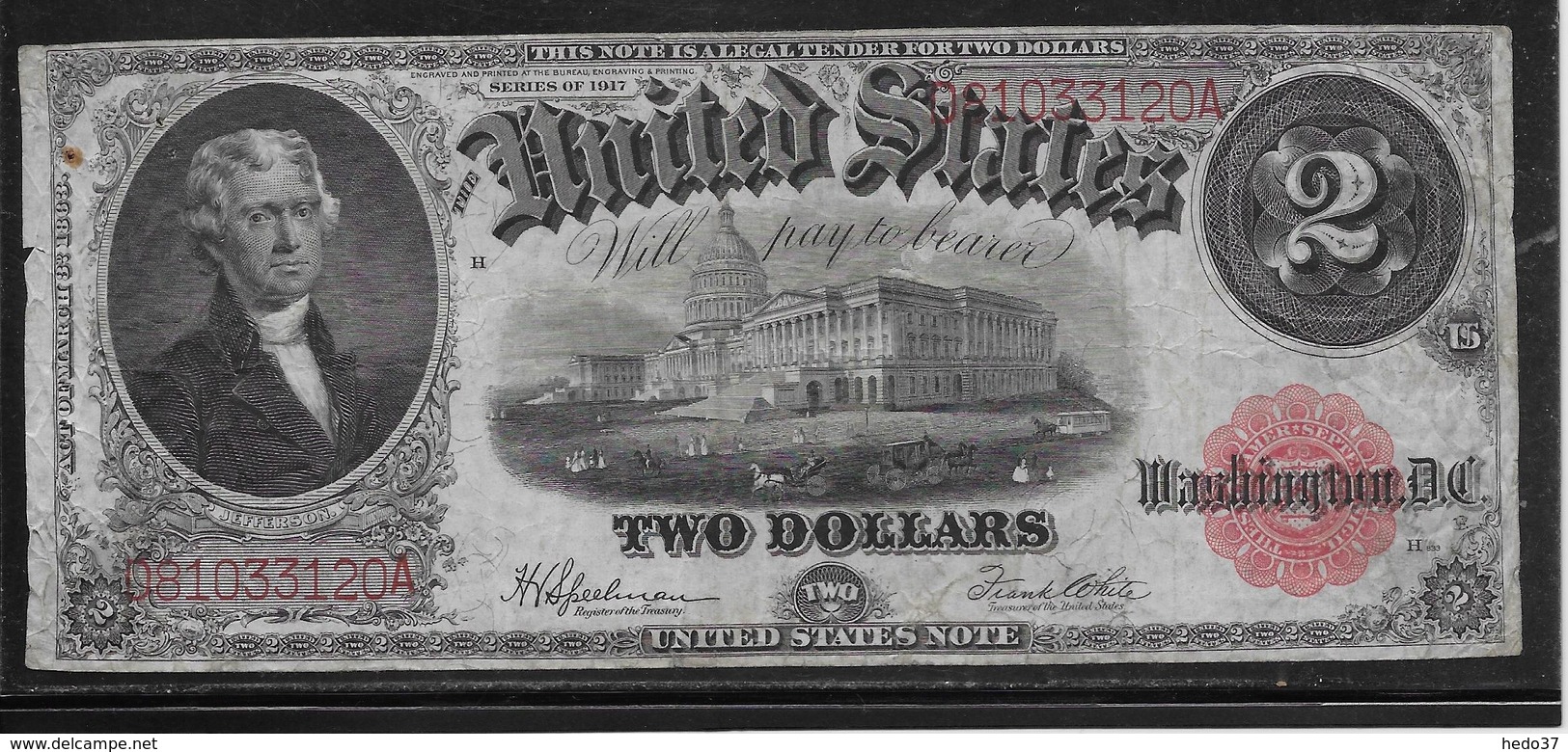 Etats Unis - 2 Dollars 1917 - Pick N°188 - TTB - Bilglietti Degli Stati Uniti (1862-1923)