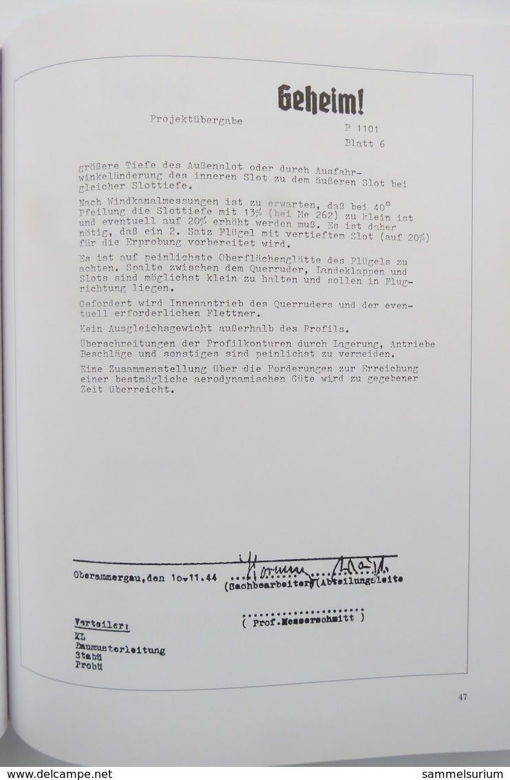 Willy Radinger/Walter Schick "Messerschmitt Geheimprojekte" Studien, Projekte + Prototypen F. Einstrahlige Jagdflugzeuge - Police & Military