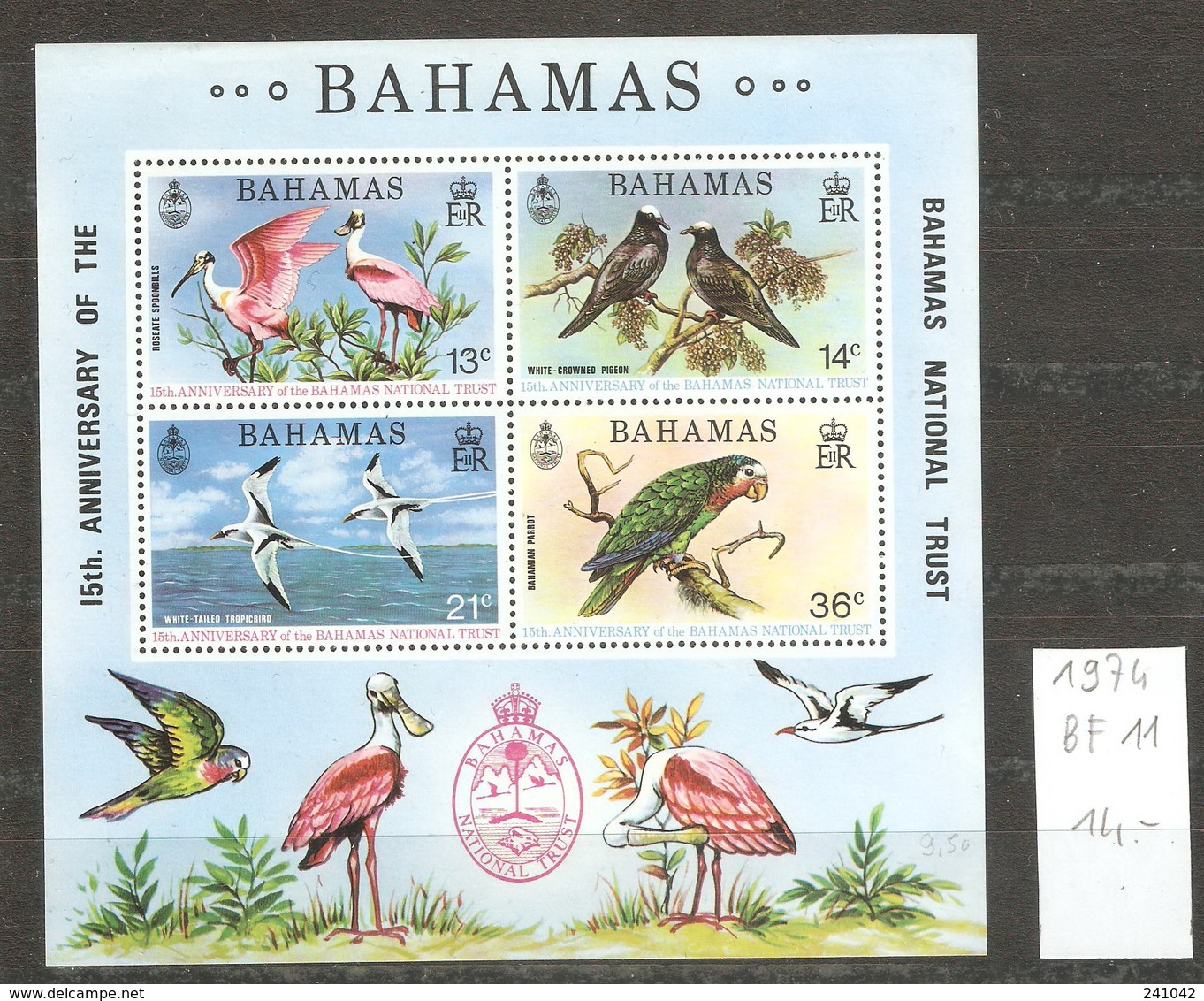 Bahamas, Année 1974, Oiseaux - Bahamas (1973-...)