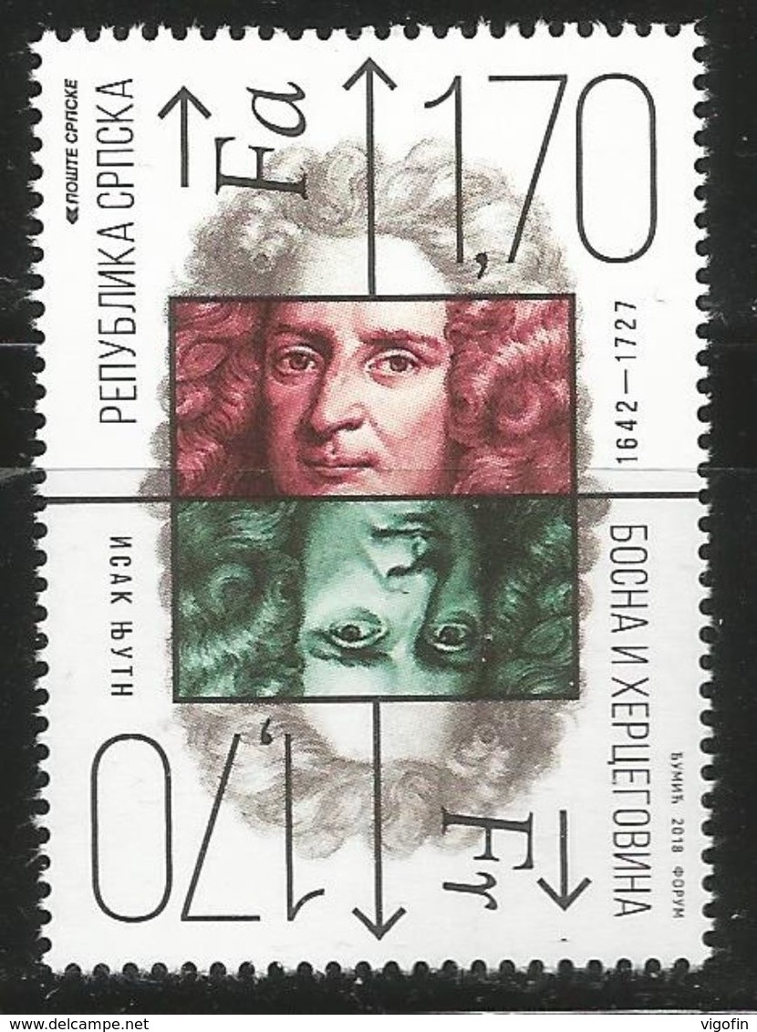 BHRS 2018-01 ISAAC NEWTON, BOSNA AND HERCEGOVINA REPUBLICA SRBASKA, 1 X 1v, MNH - Physik