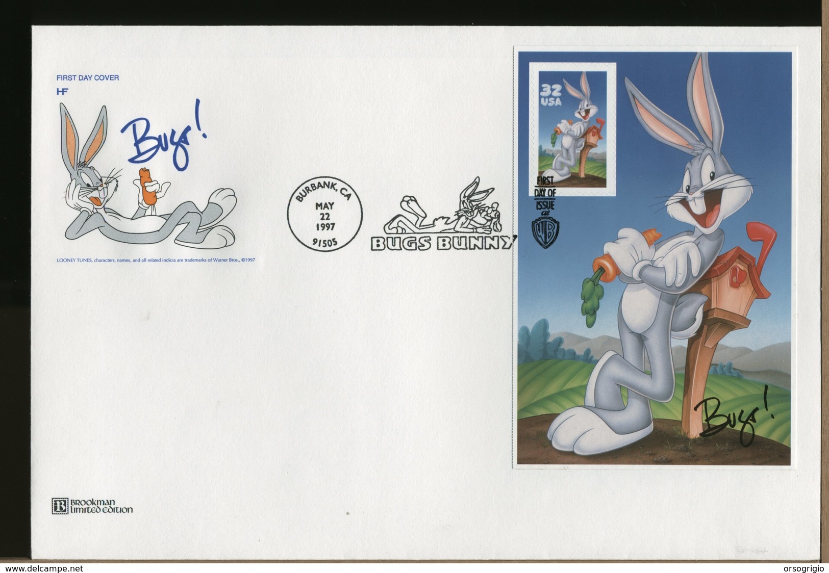 USA - FDC - BUGS BUNNY - WB -  Warner Brothers Entertainment - WARNER BROS - Fumetti