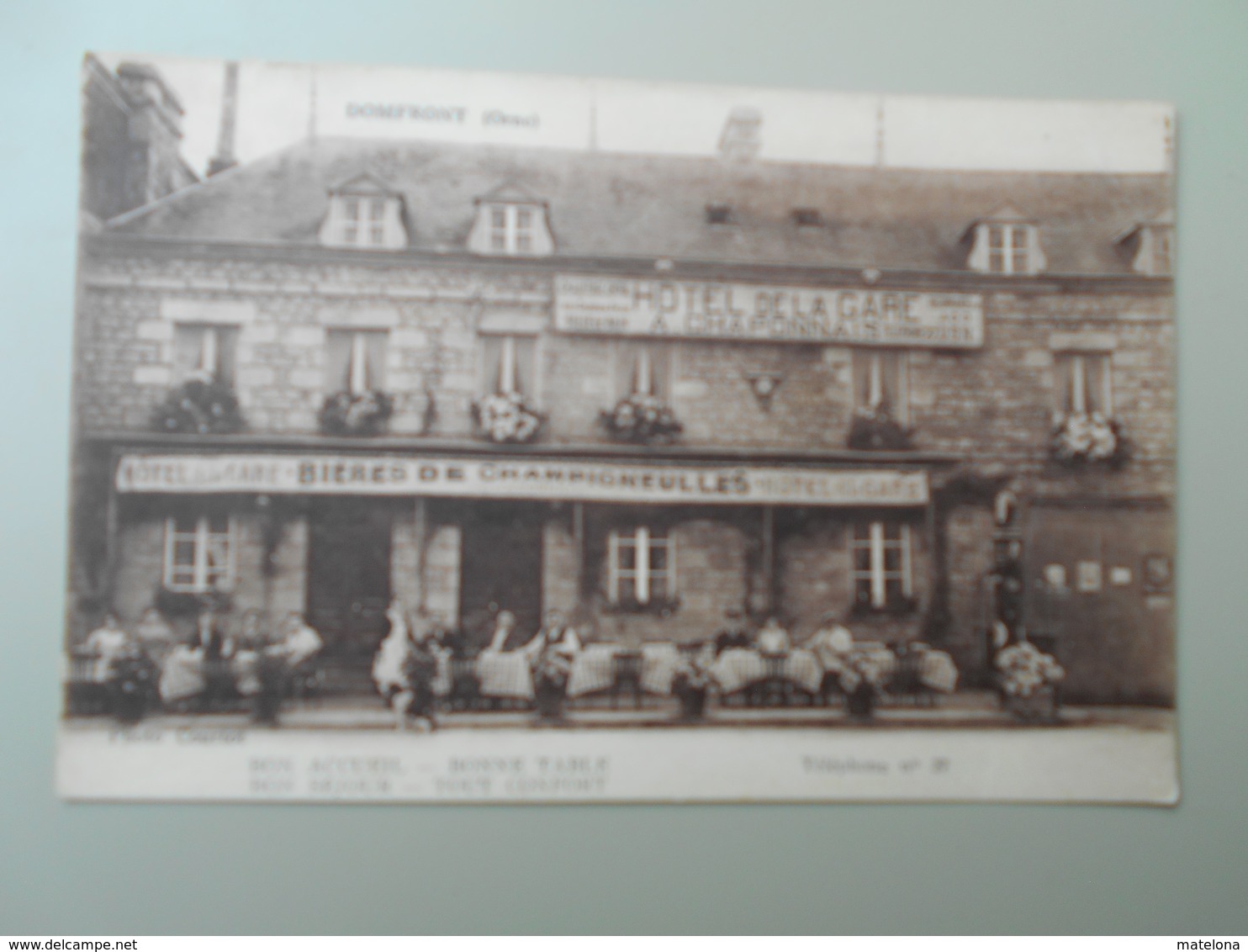 ORNE DOMFRONT HOTEL DE LA GARE A.CHAPONNAIS  VERSO NOTE HOTEL VOIR SCAN - Domfront