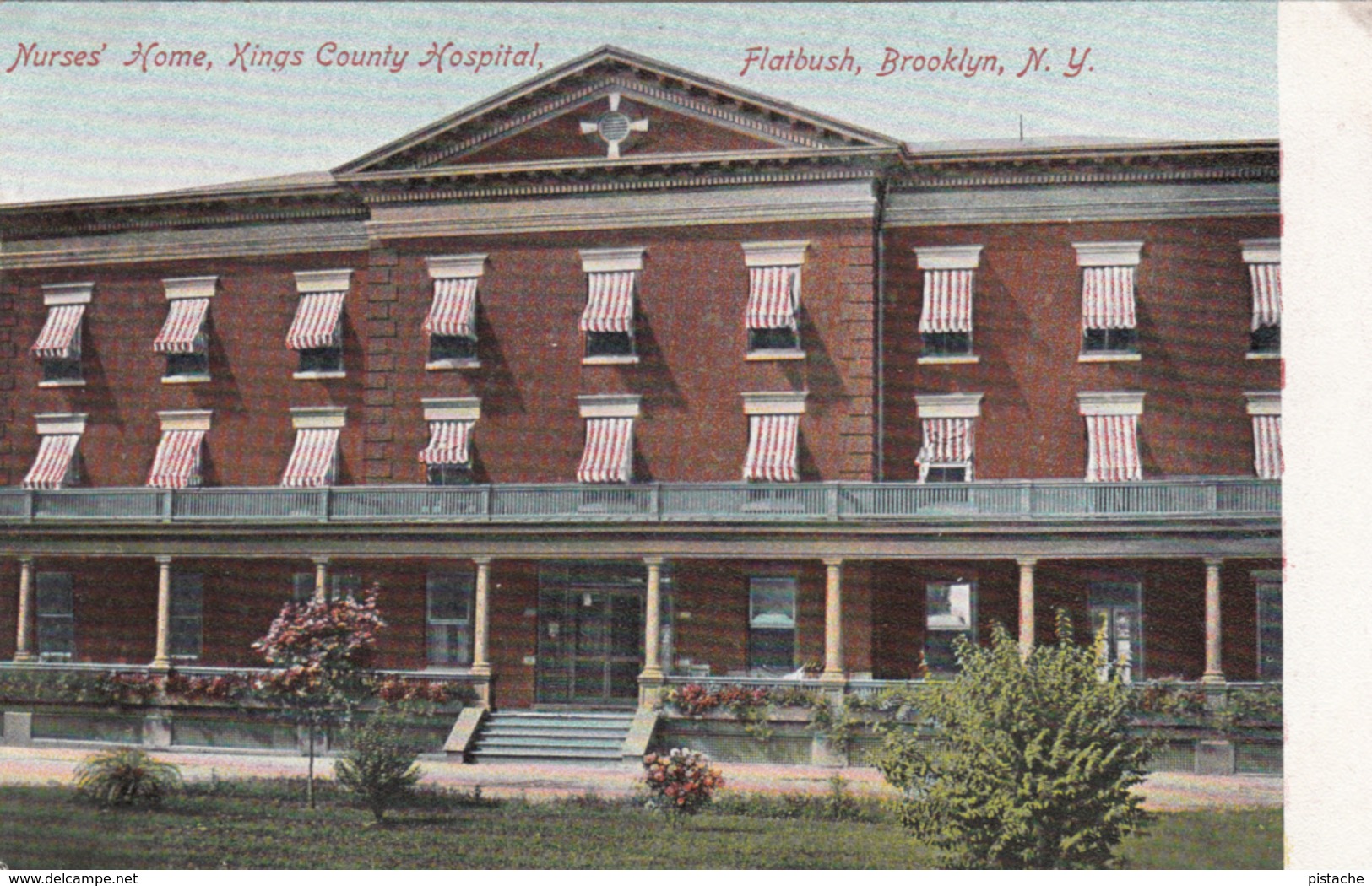 Original 1905-1910 Postcard - Brooklyn NY - Nurses Home - Kings County Hospital - Undivided Back - 2 Scans - Brooklyn