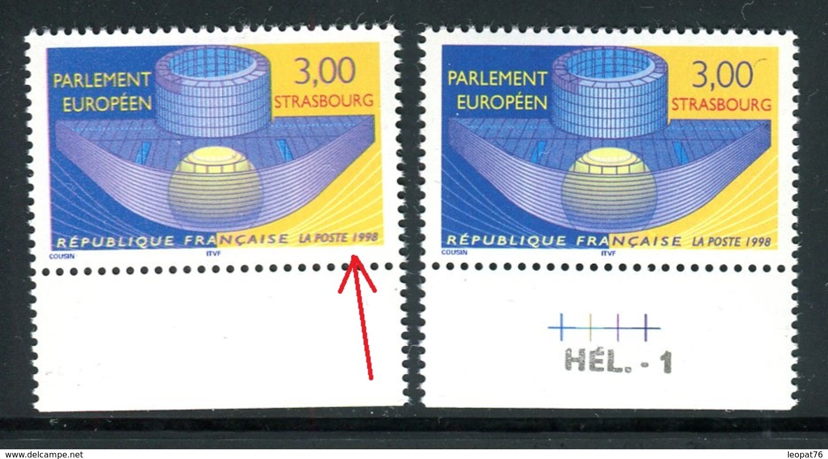 France - N° 3206 - 1 Exemplaire Légende Floutée + 1 Normal  , Neufs ** - Ref VJ136 - Nuovi