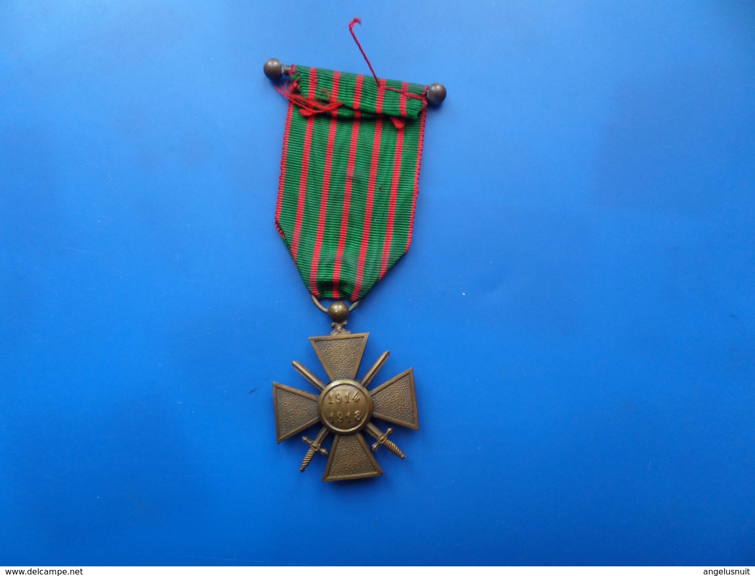 Croix De Guerre 14-18 Avec Citation Et Barette A Boule , Medaille , Medaille WW1 - France