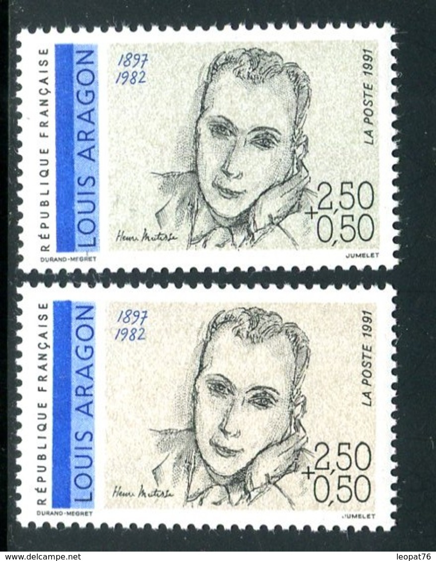 France - N° 2683 - 1 Exemplaire Fond Vert + 1 Normal Gris Jaune, Neufs ** - Ref VJ149 - Unused Stamps