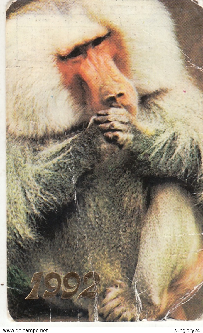 CALENDARIC. 1992 MONKEYS. UKRAINE. *** - Tamaño Pequeño : 1991-00