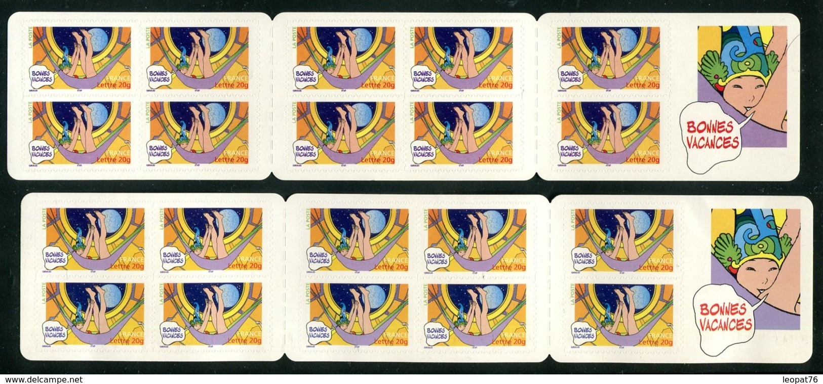 France - N° 3904 - 1 Carnet Légende " Bonnes Vacances" Bleu Et Rouge ( Décalage) + 1 Normal Violet, Neufs ** - Ref VJ151 - Unused Stamps