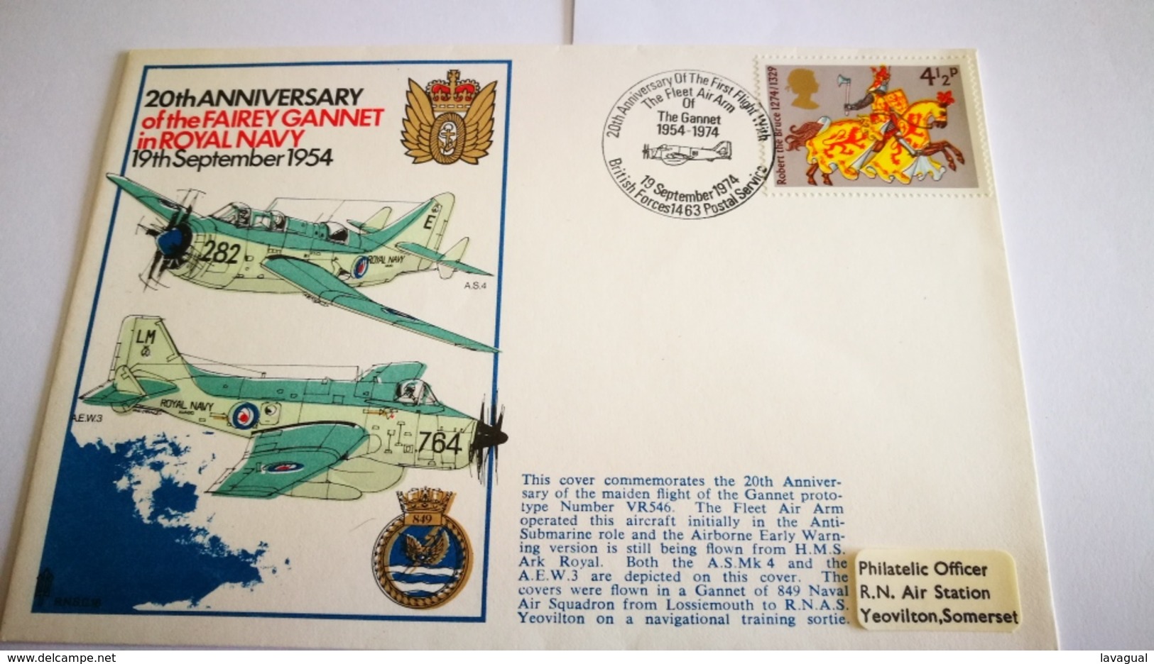 Enveloppe "royal Navy" 1954 - Avions