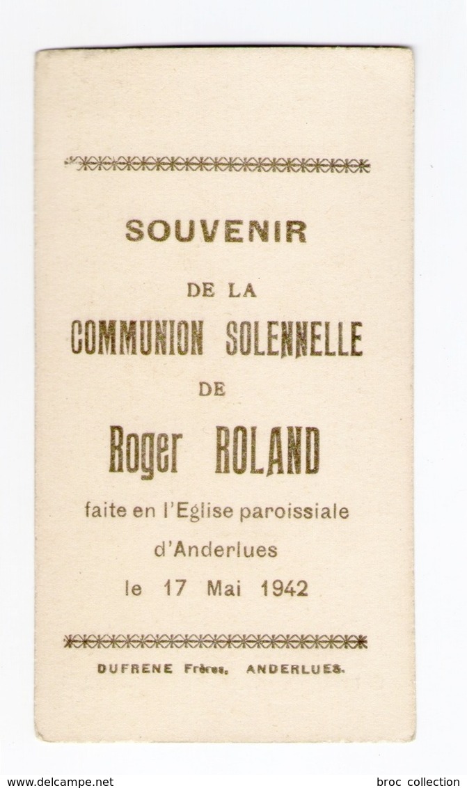 Anderlues, Communion Solennelle De Roger ROLAND, 1942 - Images Religieuses