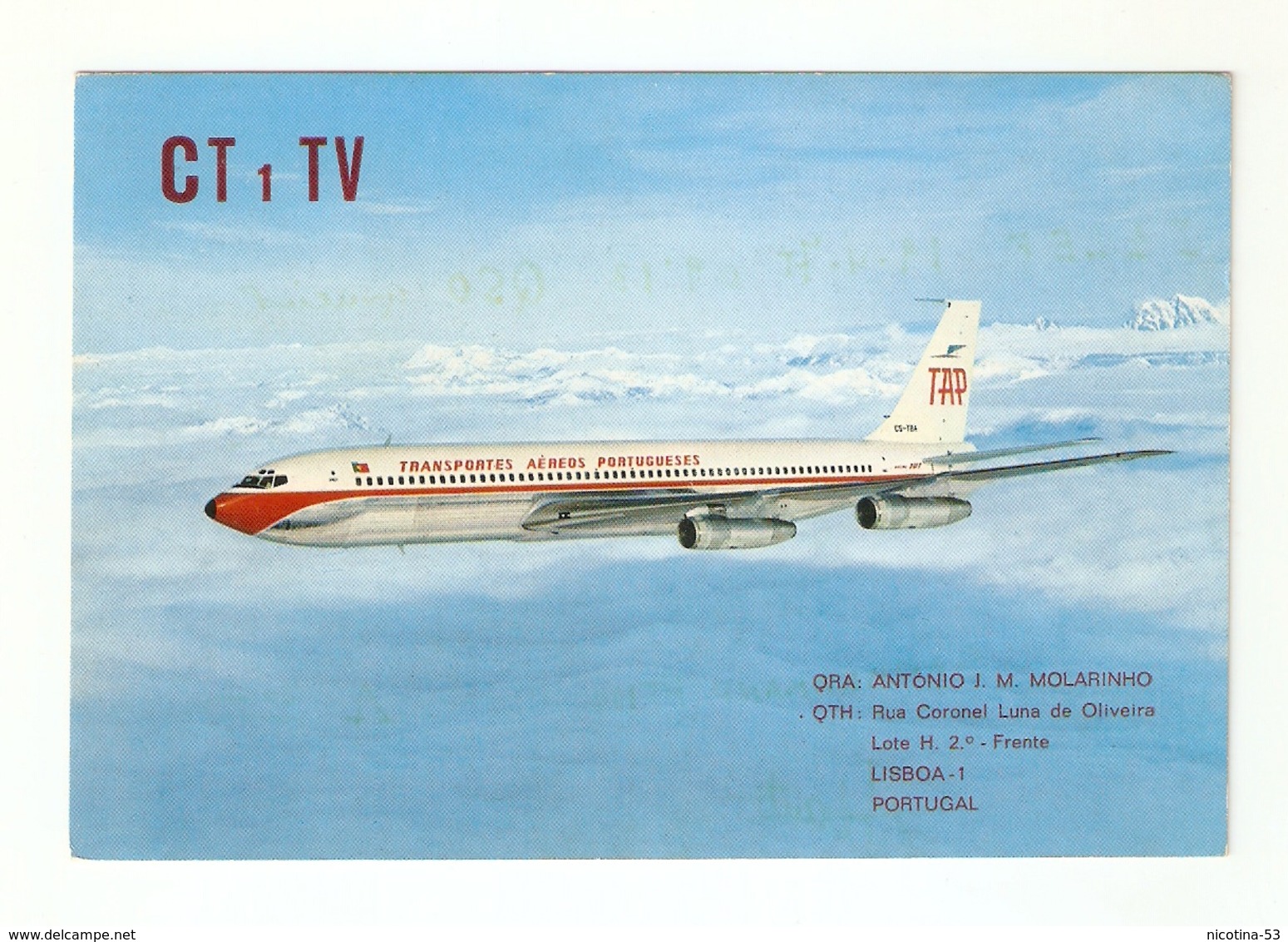 CT--02419-- CARTOLINA-PORTOGALLO- BOEING 707-320B-TAP PORTUGUESE AIRWAYS - CB